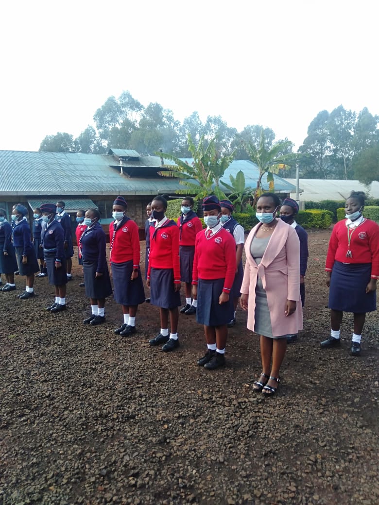 Students participating in a parade